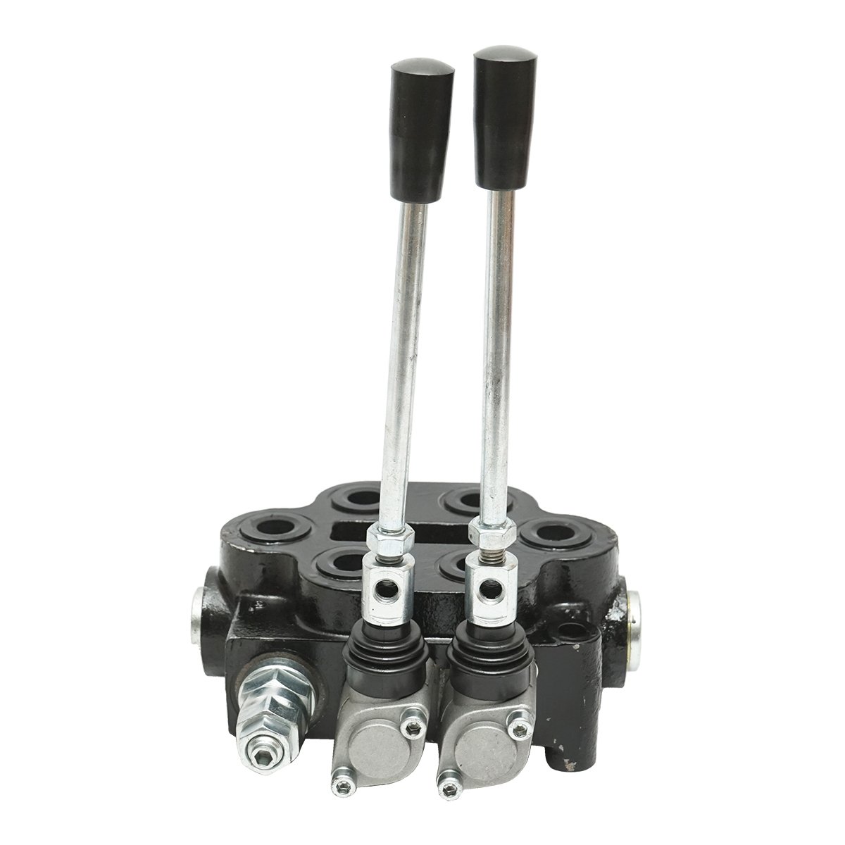 Distribuitor hidraulic cu 2 manete 150 Bar, debit 80L/min M22x1.5mm pentru Tractor Forestier si Graifer